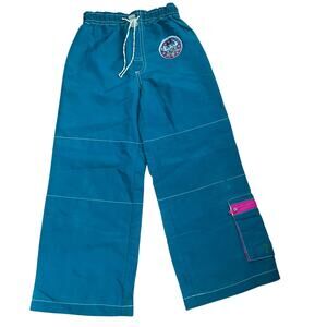 Vintage Y2K Power puff Cartoon Network Girls Baggy Cargo Skater Nylon Pants 4/5